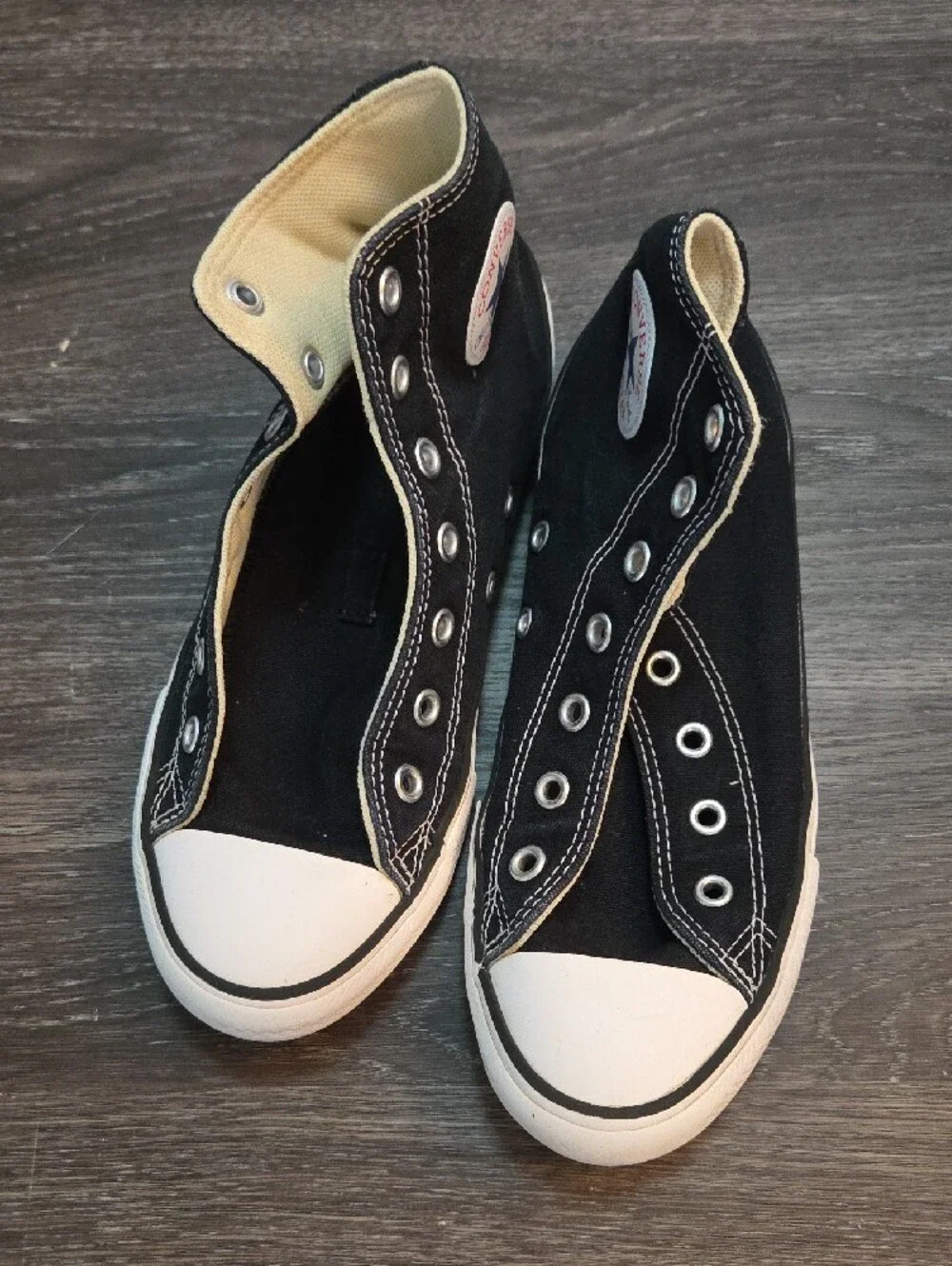Converse Kids Black Canvas High-Top Slip-On Sneakers Size 3